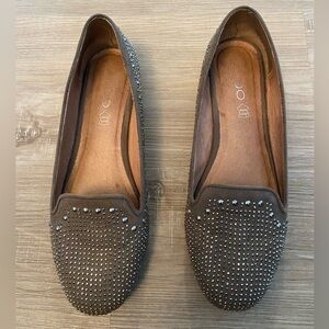 Aldo Taupe Studded Flats Size 7